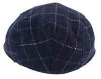 Boné masculino xadrez azul marinho estilo avô
