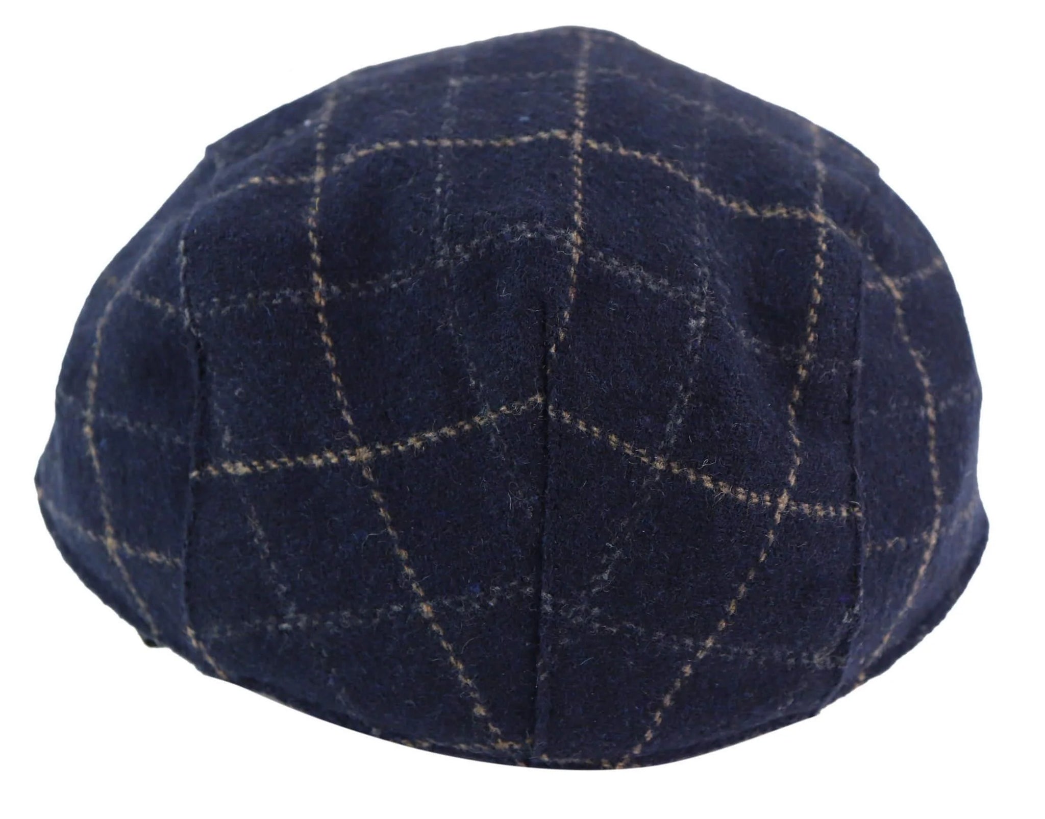Boné masculino xadrez azul marinho estilo avô