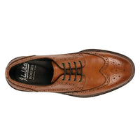 Stokes - Sapatos Oxford de couro marrom-claro com amarração e bico brogue