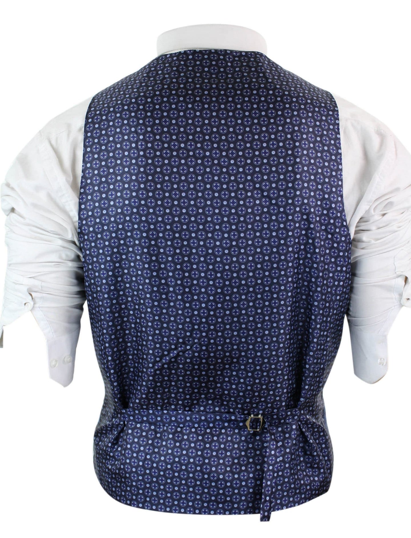 Colete masculino azul em tweed espinha de peixe de lã, estilo Peaky Blinders vintage retrô.