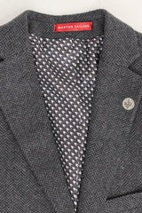 Terno masculino de tweed espinha de peixe cinza carvão de 3 peças - STZ11