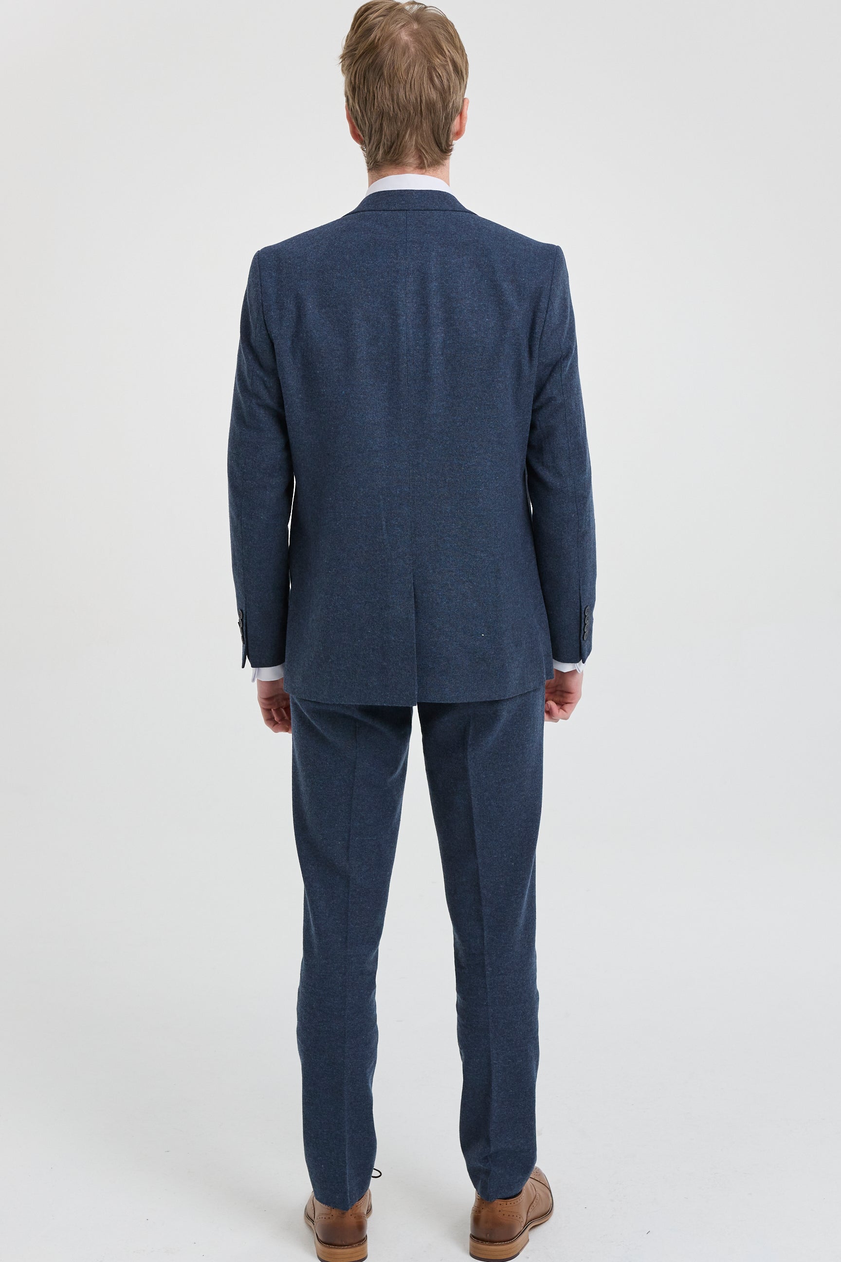 Terno masculino azul-marinho de lã estilo Peaky Blinders