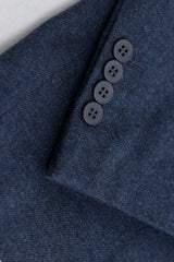 Terno masculino azul-marinho de lã estilo Peaky Blinders