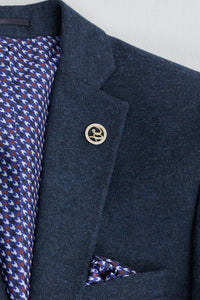 Terno masculino azul-marinho de lã estilo Peaky Blinders