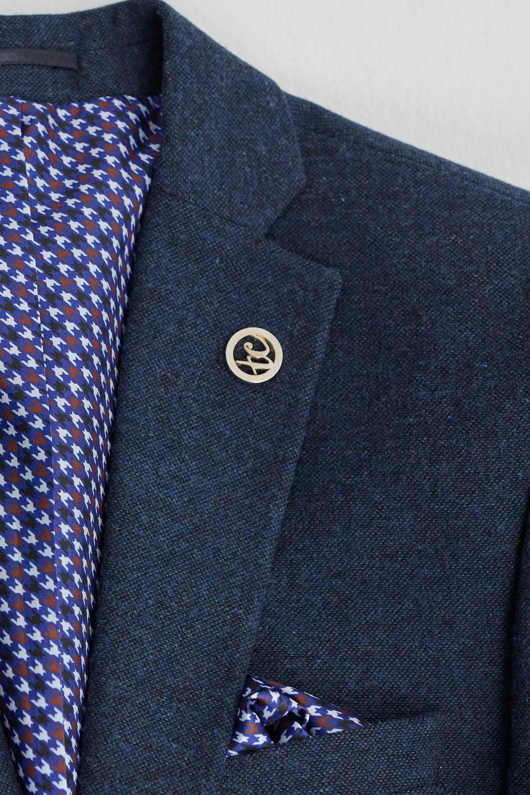 Terno masculino azul-marinho de lã estilo Peaky Blinders