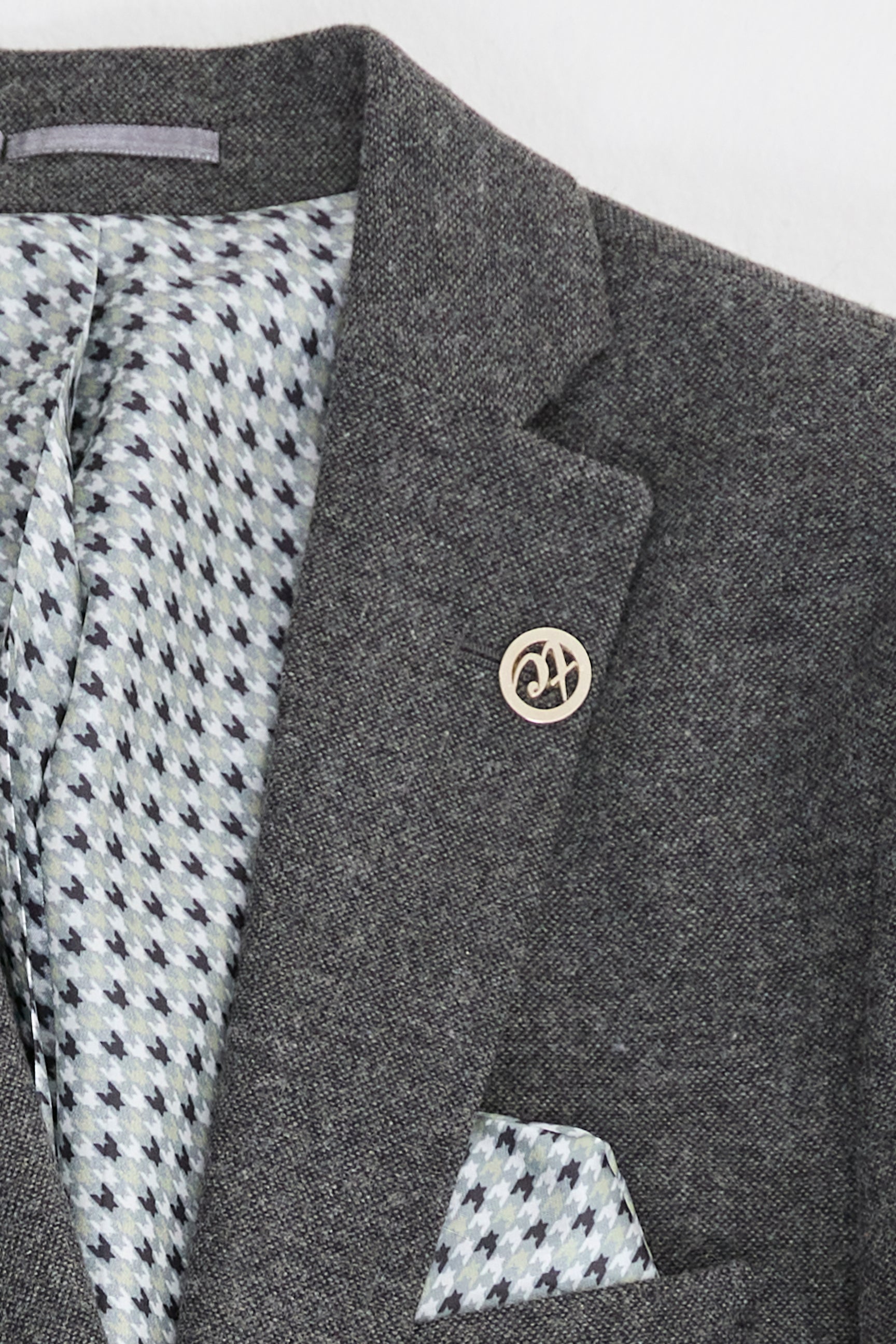 Terno masculino cinza de lã estilo Peaky Blinders dos anos 1920