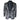 STZ64-65 - Blazer masculino de veludo com estampa floral paisley, estilo smoking, nas cores prata e preto.