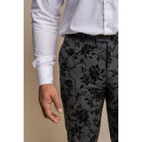 Georgi - Calças pretas florais para homem