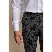 Georgi - Calças pretas florais para homem