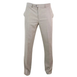 Calças masculinas Sandon com padrão quadriculado creme.