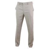 Calças masculinas Sandon com padrão quadriculado creme.