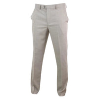 Calças masculinas Sandon com padrão quadriculado creme.