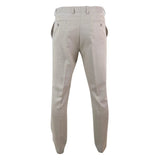 Calças masculinas Sandon com padrão quadriculado creme.