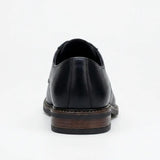 Tanner - Sapatos Derby de couro preto com bico liso e amarração
