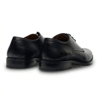 Taylor - Sapatos Derby Clássicos Masculinos de Couro Preto com Cadarço