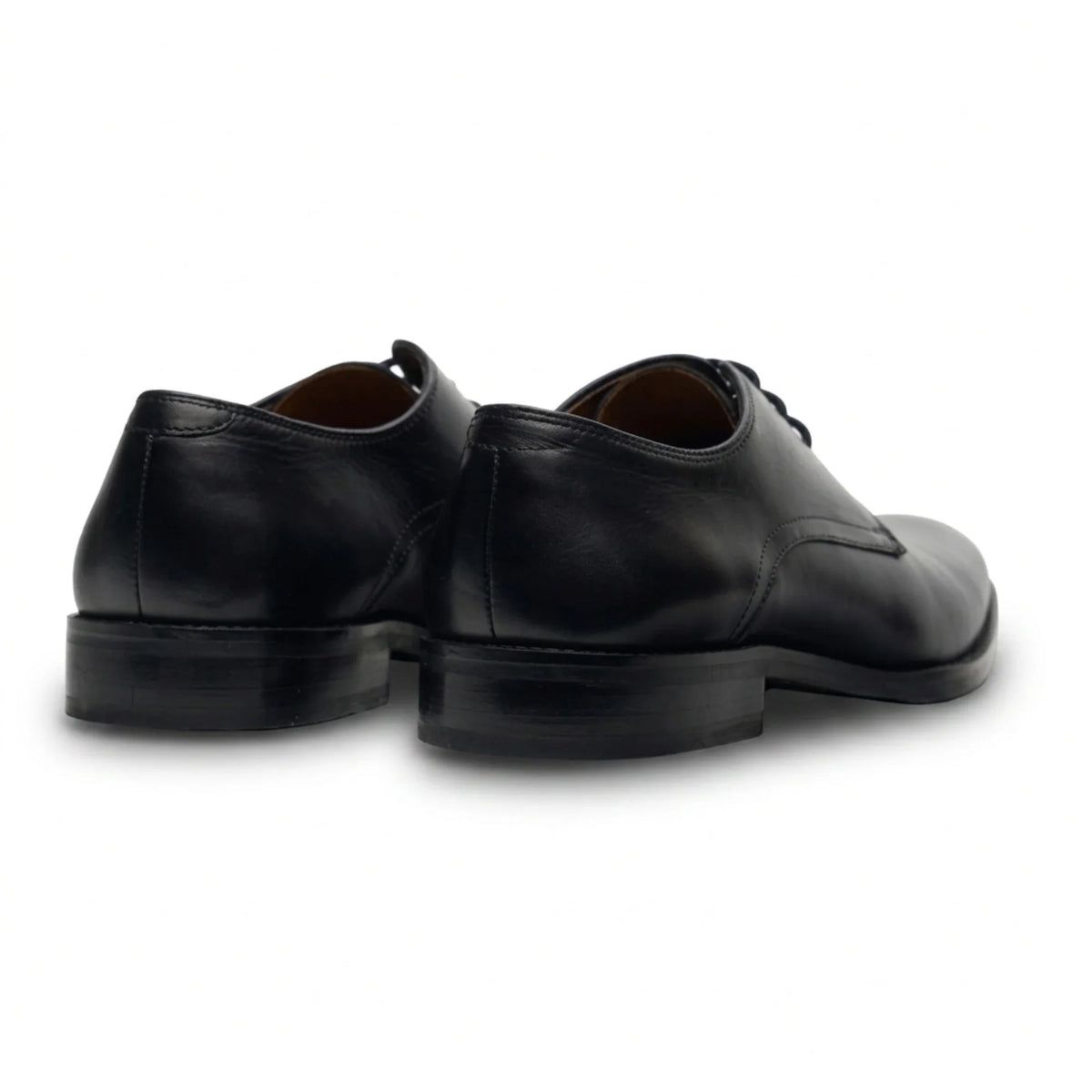 Taylor - Sapatos Derby Clássicos Masculinos de Couro Preto com Cadarço
