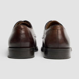 Taylor - Sapatos Derby Clássicos Masculinos em Couro Marrom Chocolate