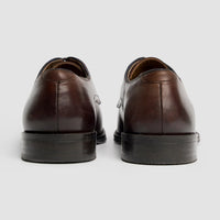 Taylor - Sapatos Derby Clássicos Masculinos em Couro Marrom Chocolate