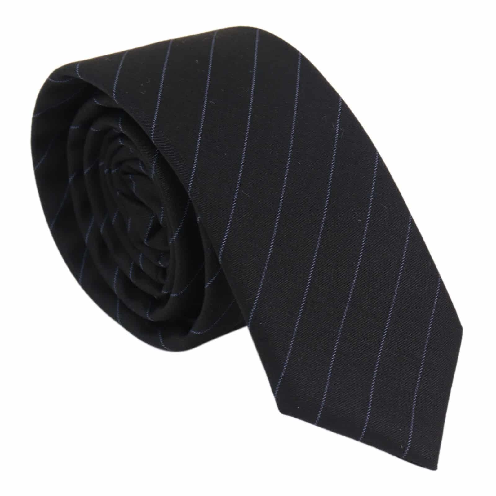 Conjunto de gravata e lenço de bolso masculino - Listras pretas STZ42, tamanho único