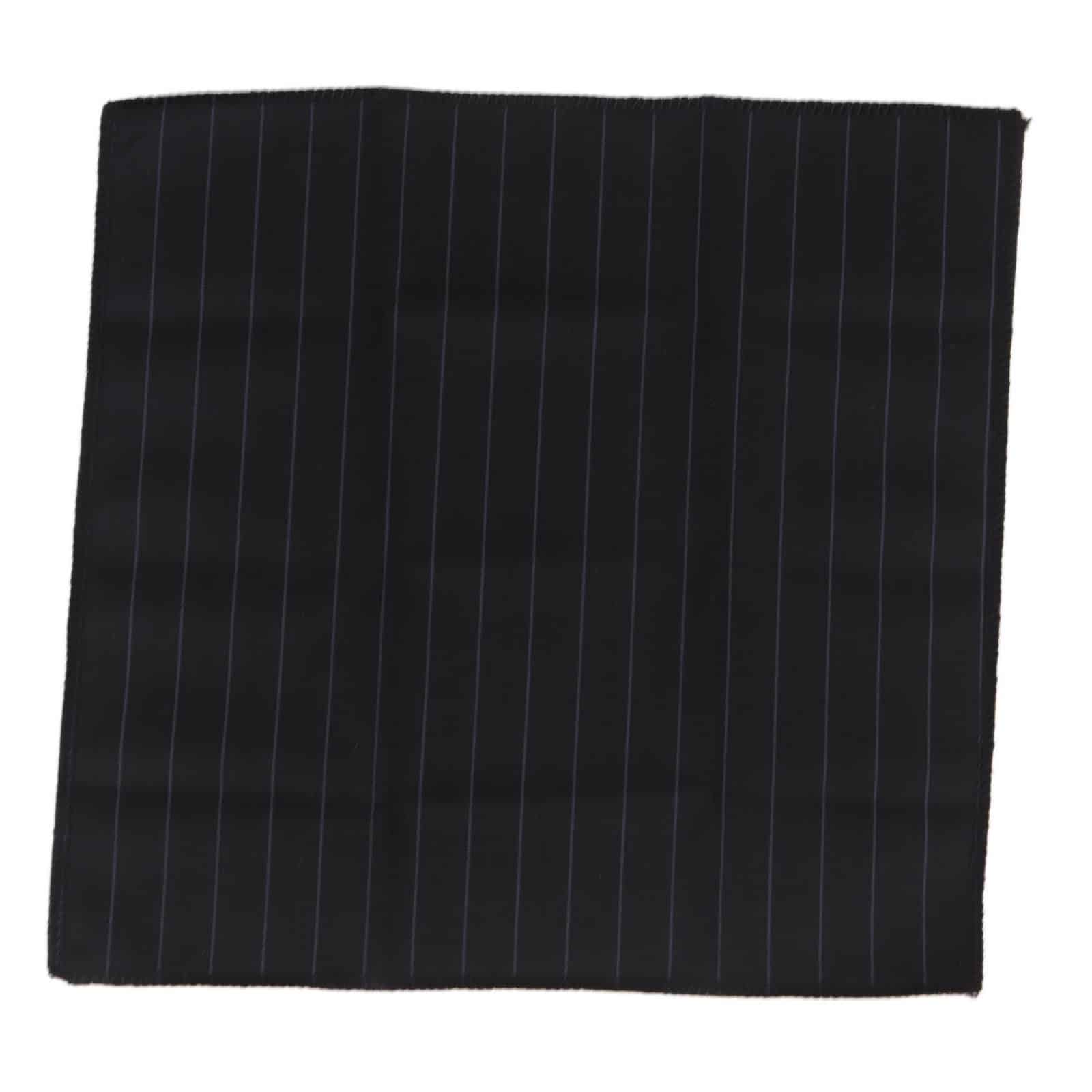 Conjunto de gravata e lenço de bolso masculino - Listras pretas STZ42, tamanho único