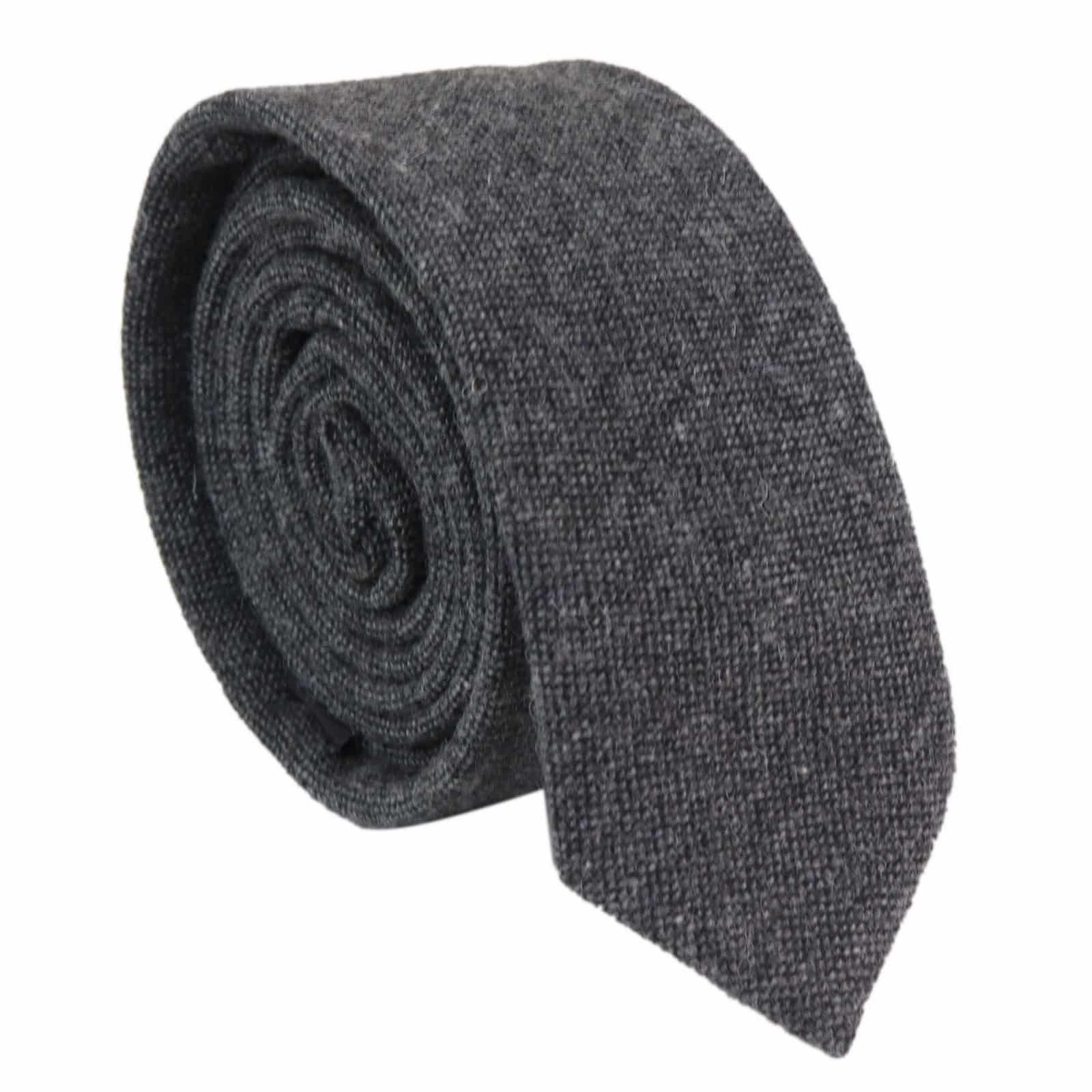 Conjunto de gravata e lenço de bolso masculino - Tweed cinza STZ23, tamanho único