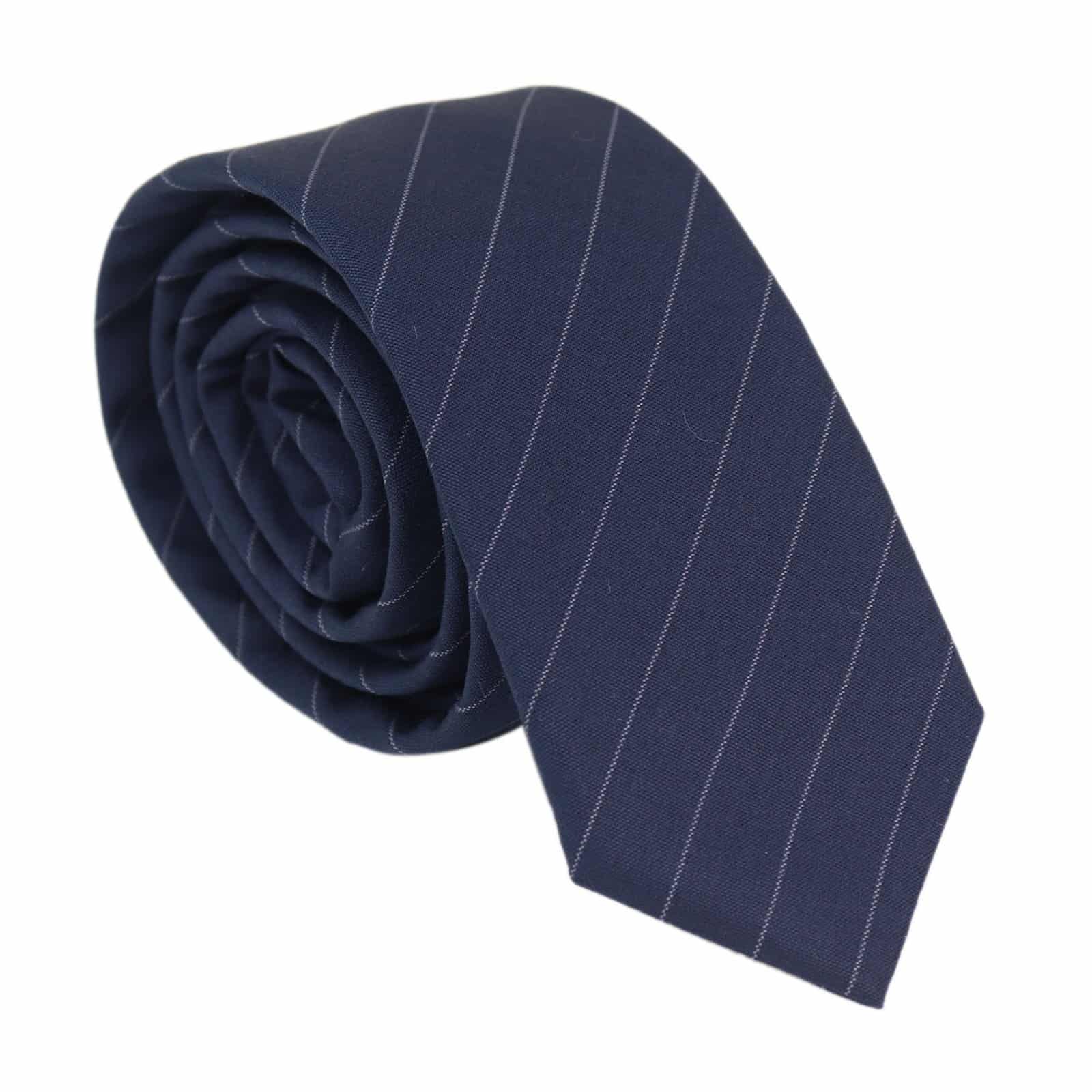 Conjunto de gravata e lenço masculino - Listras azul-marinho STZ41, tamanho único