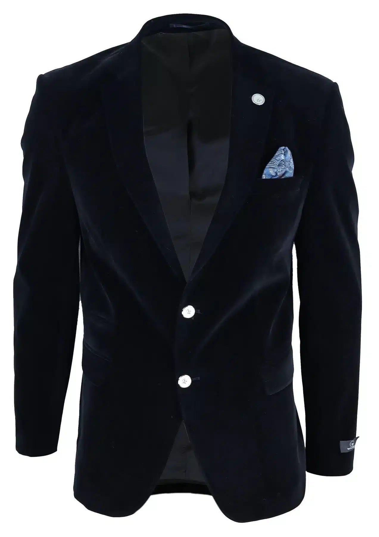 Blazer masculino de veludo com 2 botões, corte elegante e casual, ideal para jantares formais e ocasiões formais - Preto