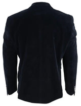 Blazer masculino de veludo com 2 botões, corte elegante e casual, ideal para jantares formais e ocasiões formais - Preto