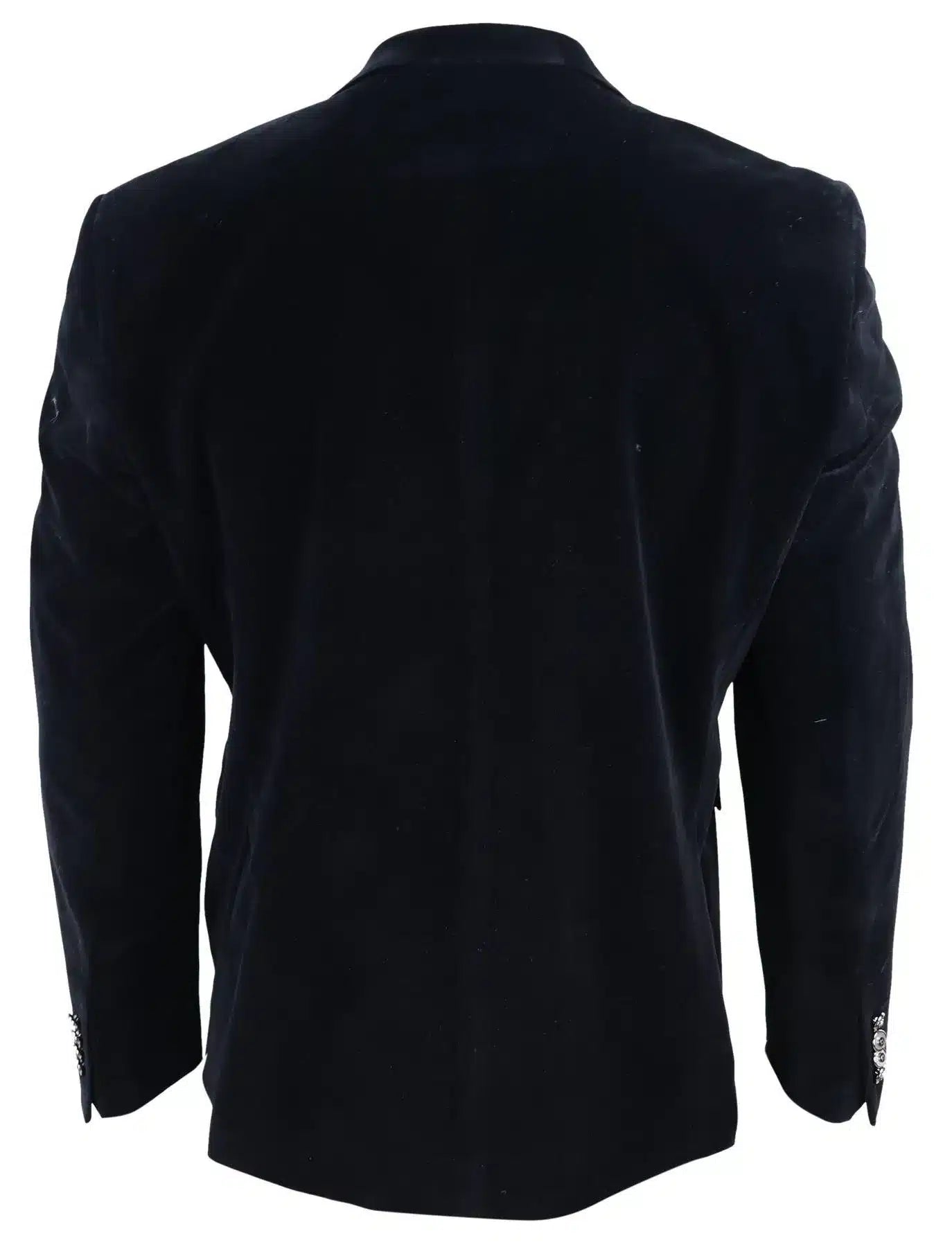 Blazer masculino de veludo com 2 botões, corte elegante e casual, ideal para jantares formais e ocasiões formais - Preto