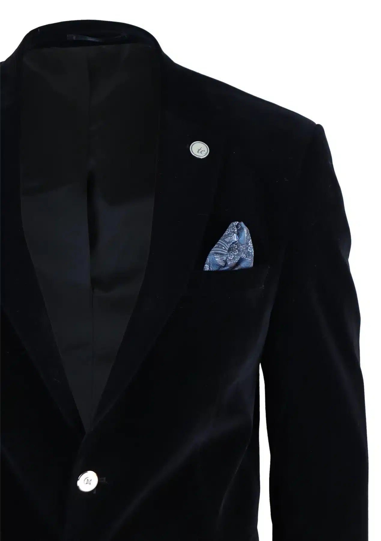 Blazer masculino de veludo com 2 botões, corte elegante e casual, ideal para jantares formais e ocasiões formais - Preto
