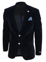 Blazer masculino de veludo com 2 botões, corte elegante e casual, ideal para jantares formais e ocasiões formais - Preto