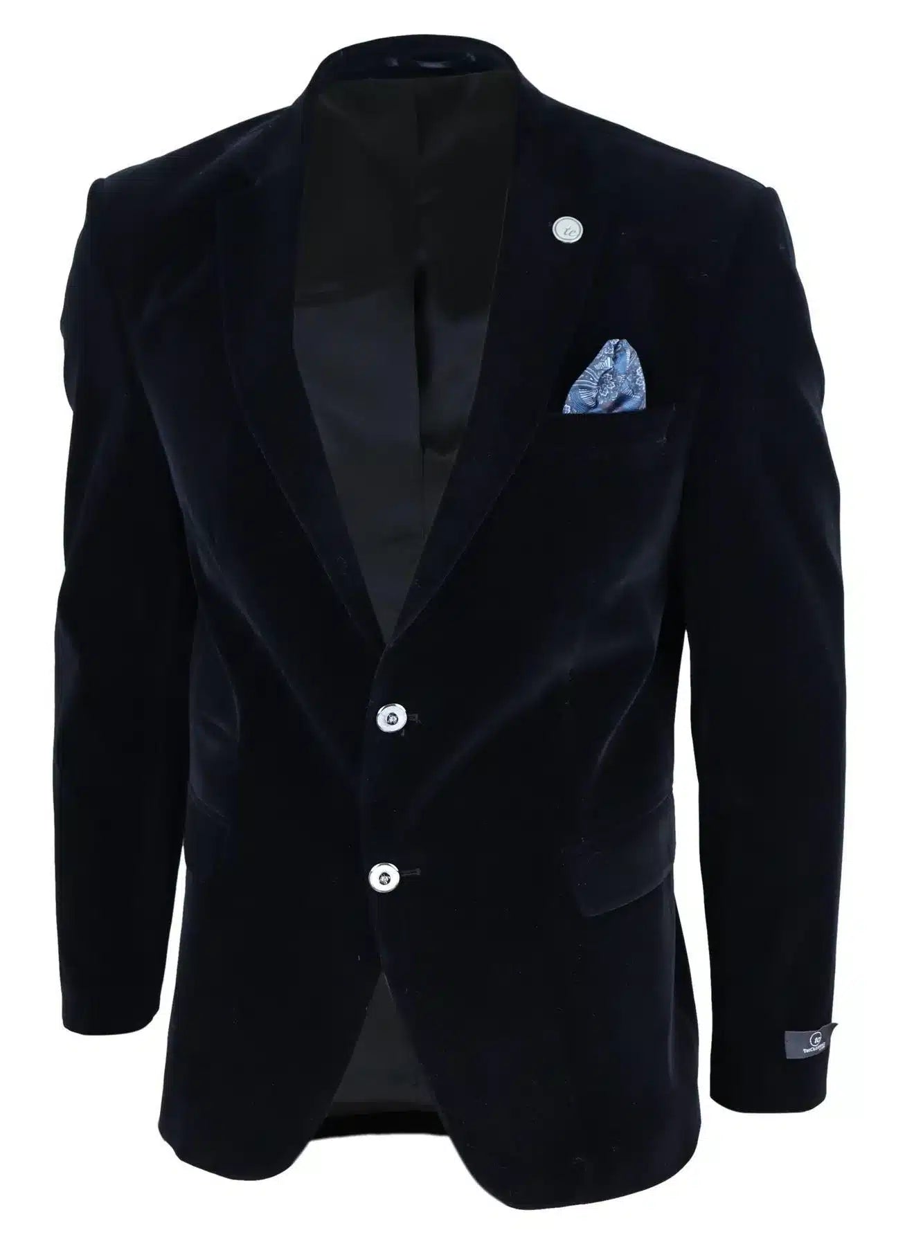 Blazer masculino de veludo com 2 botões, corte elegante e casual, ideal para jantares formais e ocasiões formais - Preto