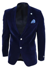 Blazer masculino de veludo com 2 botões para jantar, estilo casual elegante, corte sob medida.