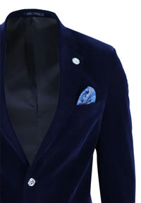 Blazer masculino de veludo com 2 botões para jantar, estilo casual elegante, corte sob medida.