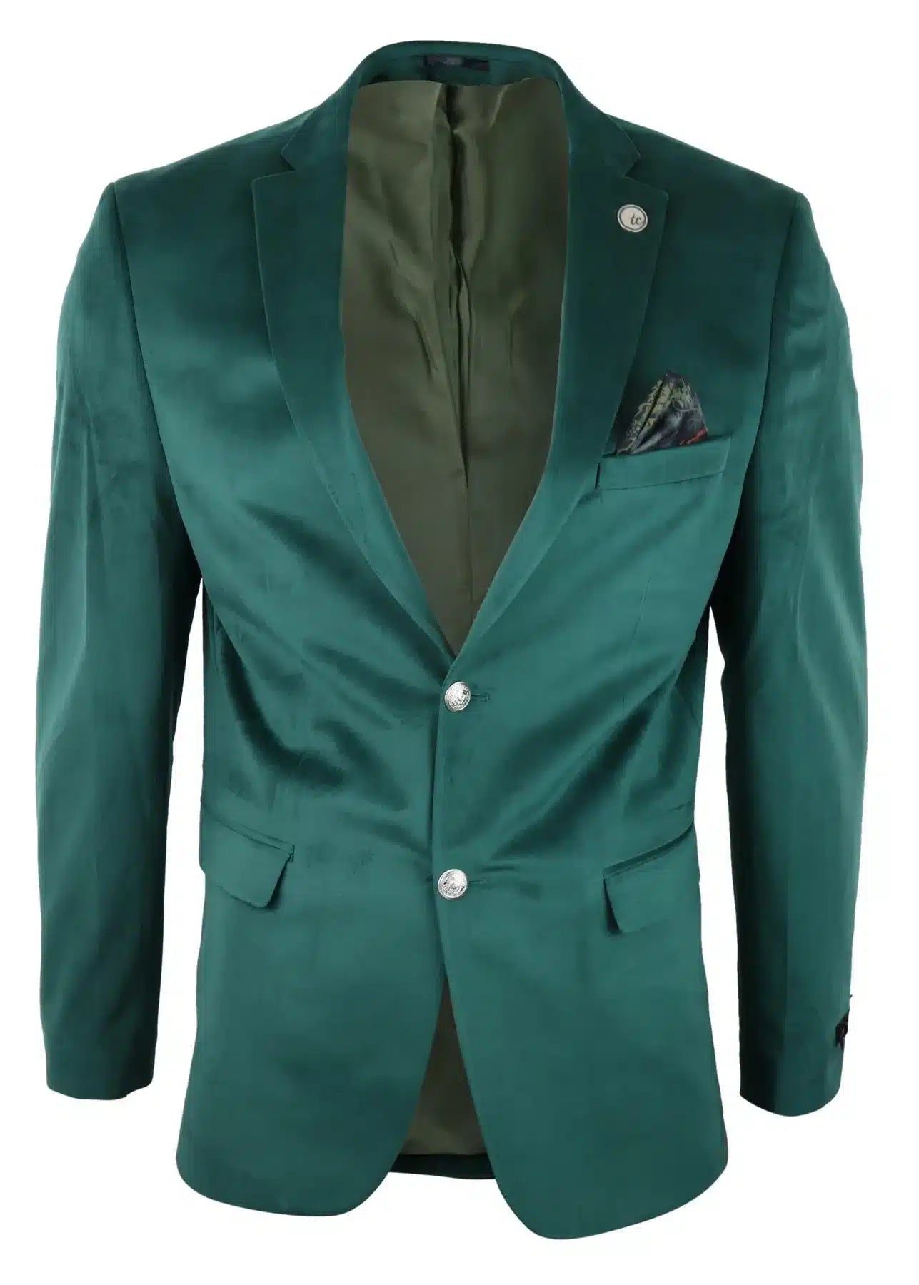 Blazer masculino de veludo, com 2 botões, para jantar, casual elegante, corte sob medida - Verde