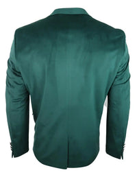 Blazer masculino de veludo, com 2 botões, para jantar, casual elegante, corte sob medida - Verde