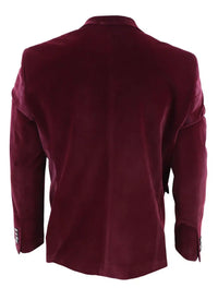 Blazer masculino de veludo com 2 botões, corte elegante e casual, ideal para jantares formais e ocasiões especiais - Vinho