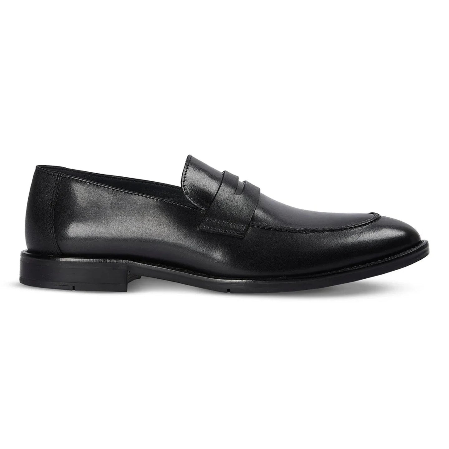 Ted - Mocassins Penny Clássicos de Couro com Bico Mocassim Preto Masculino