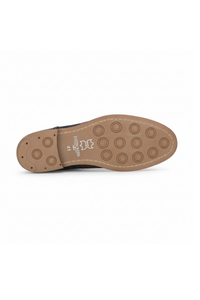 Teddy - Sapatos Oxford Masculinos em Couro Marrom e Tweed Azul Marinho