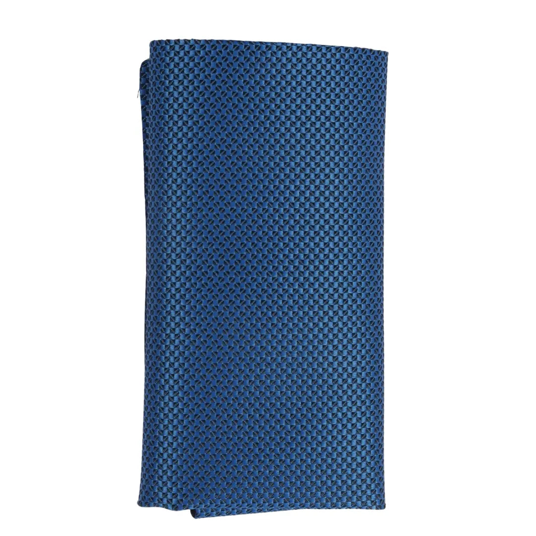 Conjunto de gravata e lenço de bolso masculino formal, cor sólida - Azul