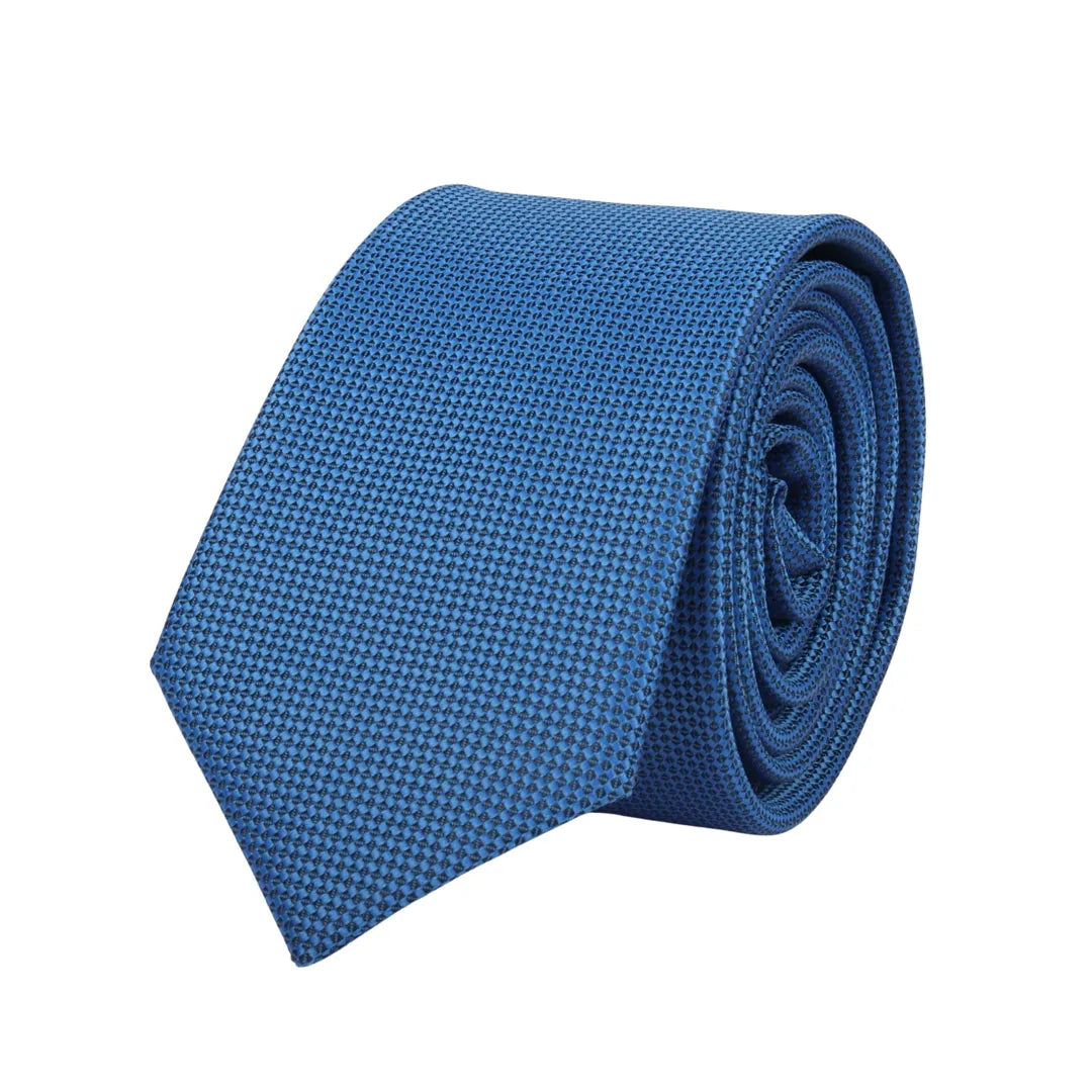 Conjunto de gravata e lenço de bolso masculino formal, cor sólida - Azul