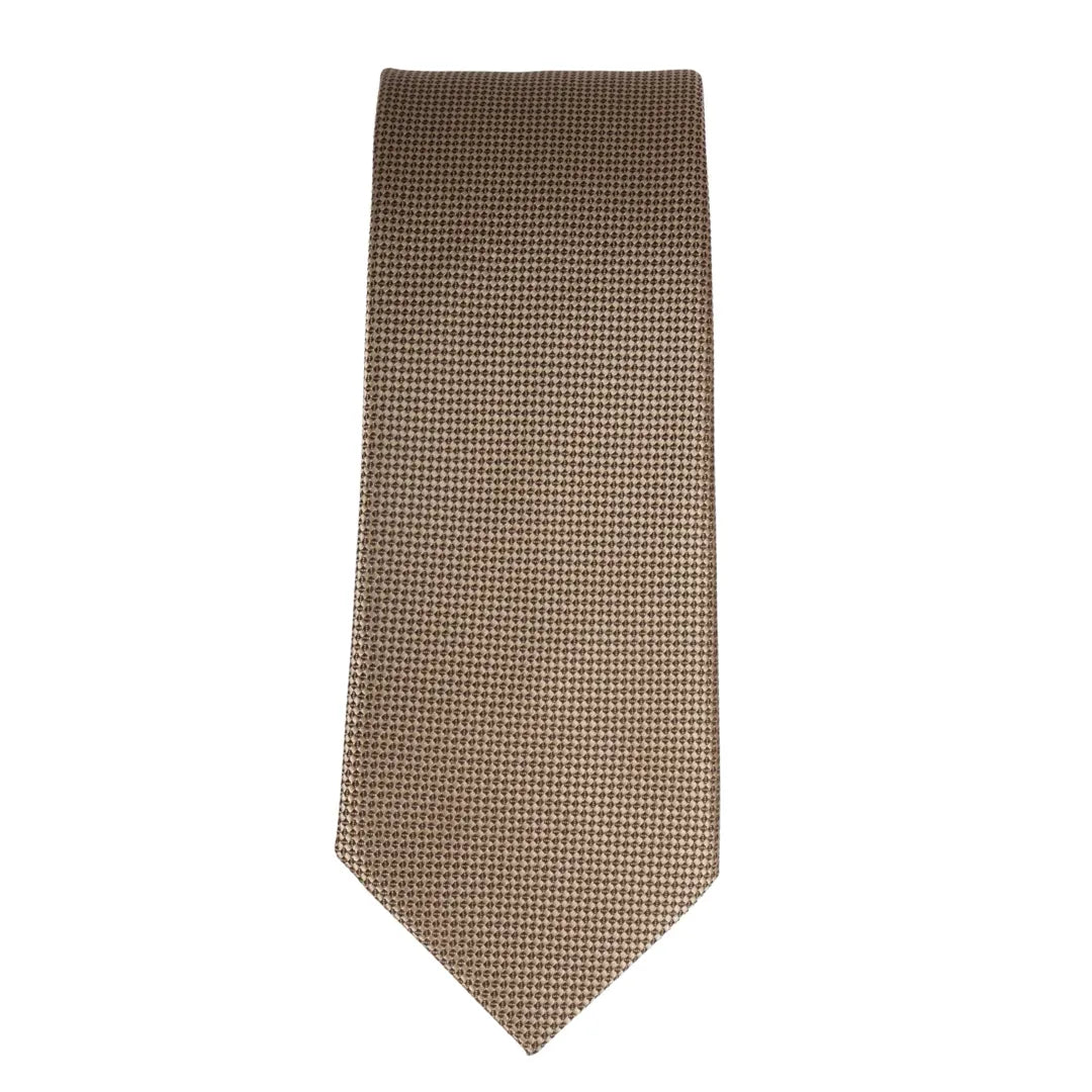 Conjunto de gravata e lenço de bolso masculino formal, cor bronze.