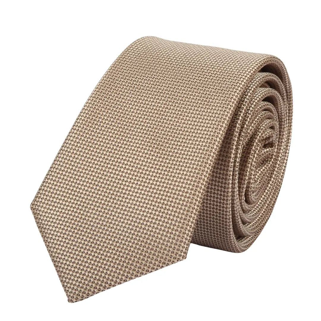 Conjunto de gravata e lenço de bolso masculino formal, cor bronze.