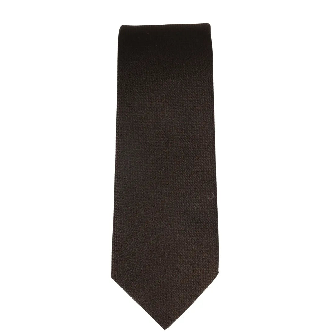 Conjunto de gravata e lenço de bolso masculino formal, cor marrom.