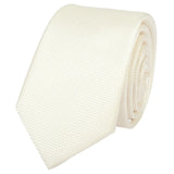 Conjunto de gravata e lenço de bolso masculino formal, cor marfim.