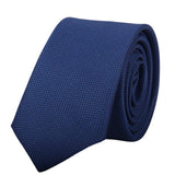 Conjunto de gravata e lenço de bolso masculino formal liso - Azul Marinho