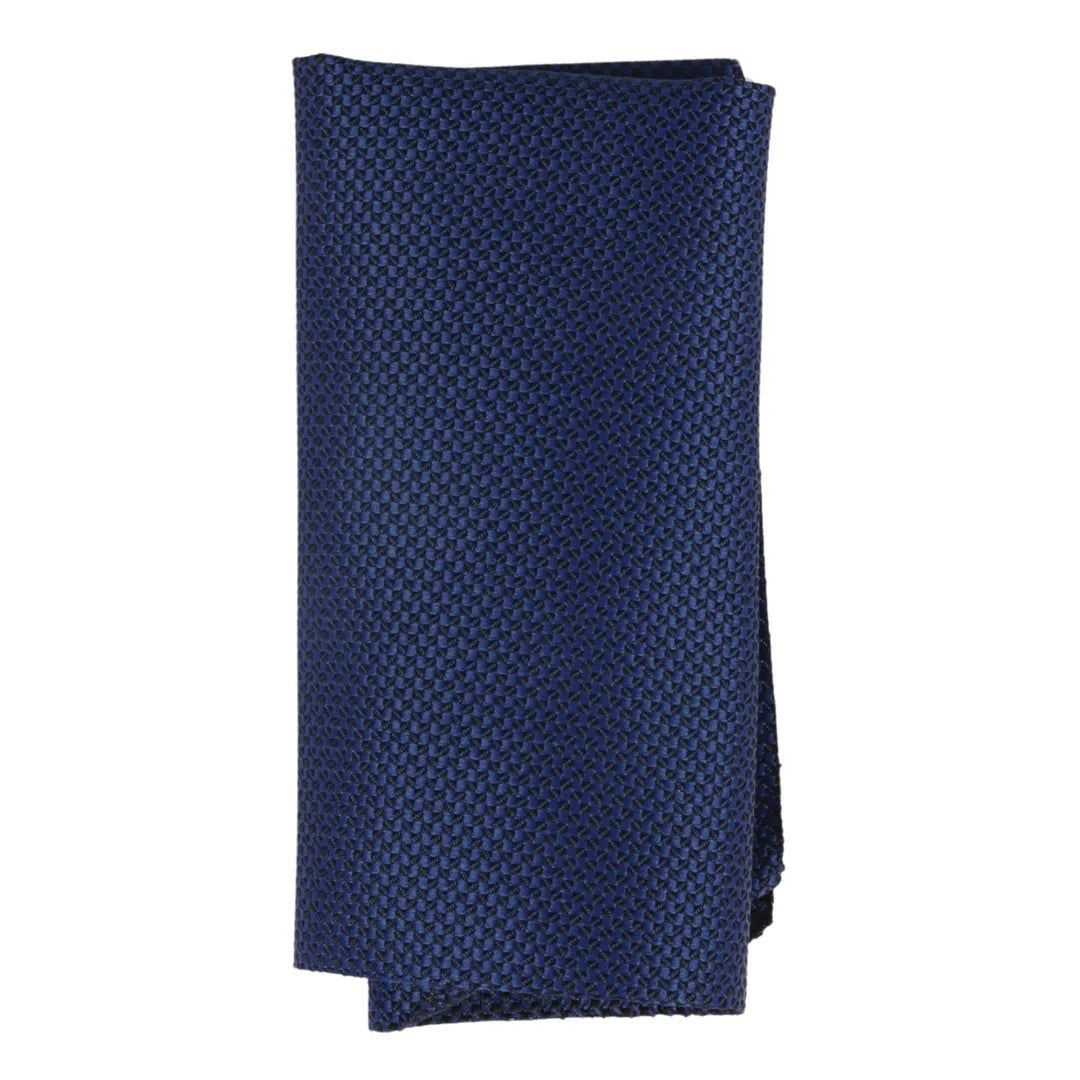 Conjunto de gravata e lenço de bolso masculino formal liso - Azul Marinho