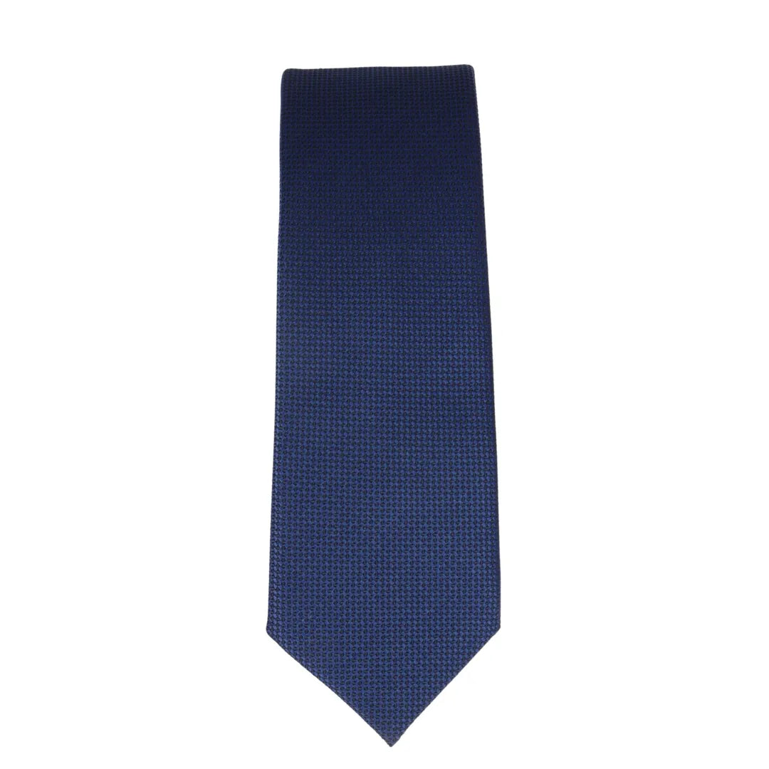 Conjunto de gravata e lenço de bolso masculino formal liso - Azul Marinho