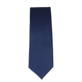 Conjunto de gravata e lenço de bolso masculino formal liso - Azul Marinho