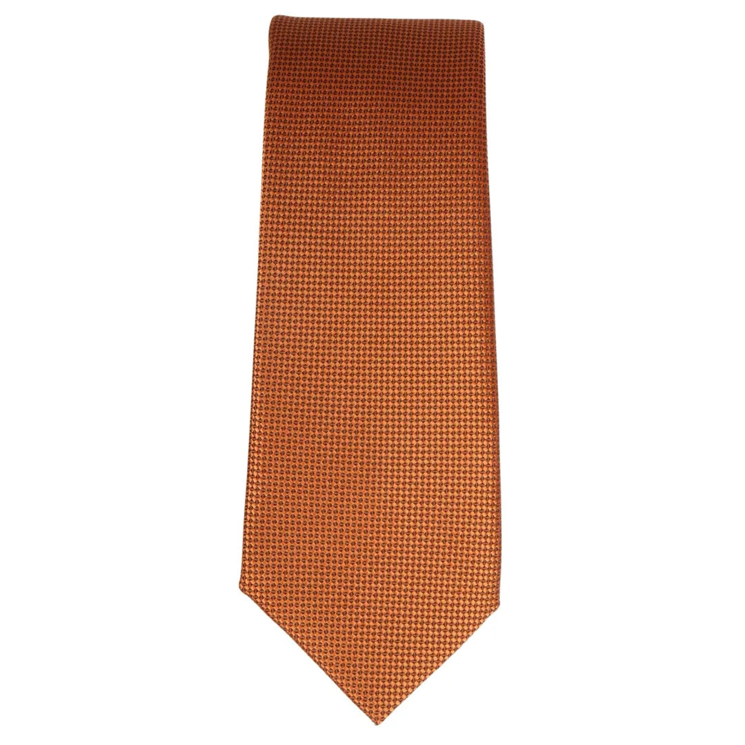 Conjunto de gravata e lenço de bolso masculino formal, cor ferrugem.